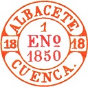 Timbre de fechas de Albacete de 1 de enero de 1850